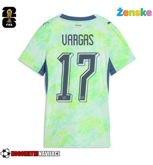 Ženske Nogometnih dresov Švica Ruben Vargas #17 Gostujoči SP 2026 Kratki rokavi Ženske Nogometnih dresov Švica Ruben Vargas #17 Gostujoči SP 2026 Kratki rokavi